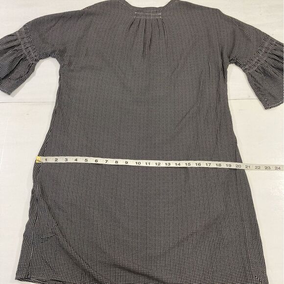 Joie Tunic Top Women’s M Black White Star Print Bell Sleeve Casual Chic Preppy - Picture 11 of 12